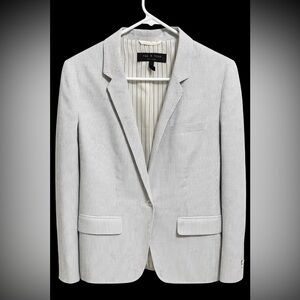 Rag and Bond Women’s Light Gray Striped Silk Blazer